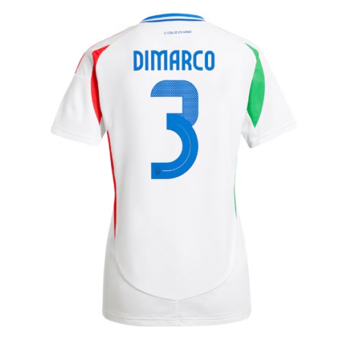 Fotballdrakt Dame Italia Federico Dimarco #3 Bortedrakt EM 2024 Kortermet